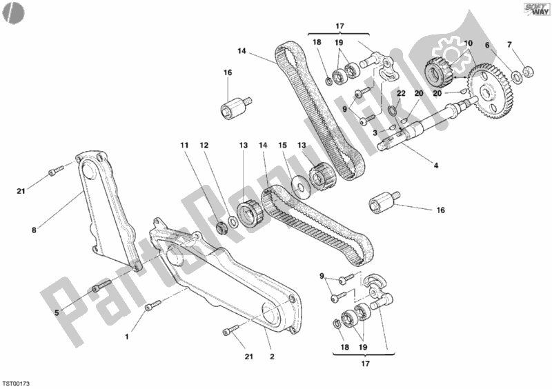 Todas as partes de Correia Dentada do Ducati Monster 400 Dark JAP 2005
